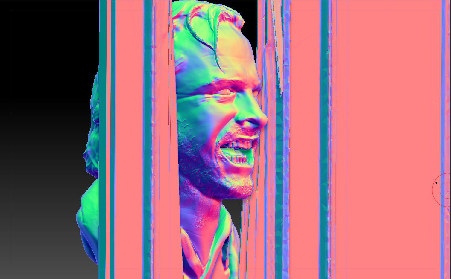 The Shining Jack Nicholson Door Scene TEXTURED 3D print model_9