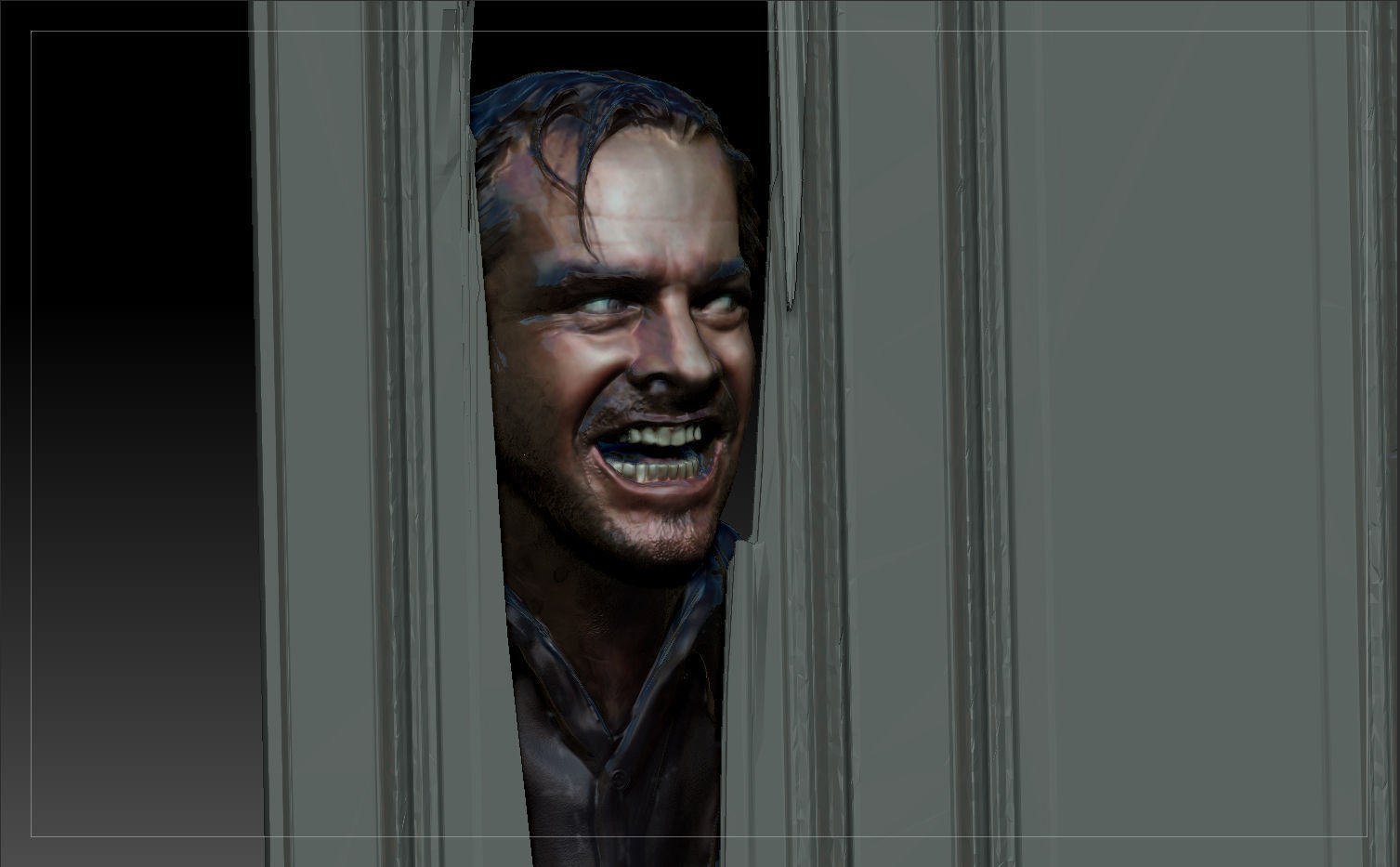 The Shining Jack Nicholson Door Scene TEXTURED 3D model 3D printable ...