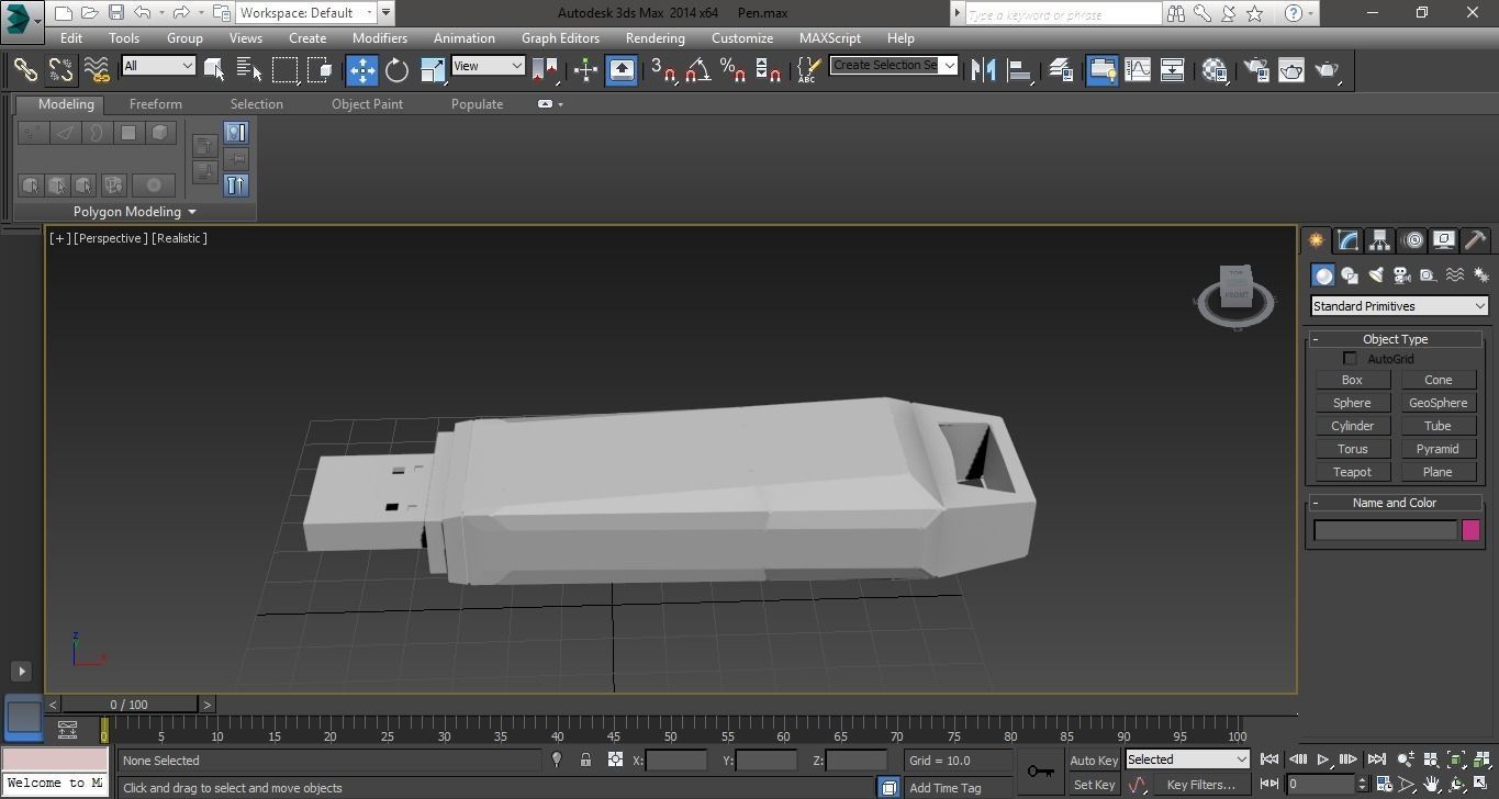 USB Pen Drive 3D model Low-poly 3D model_6