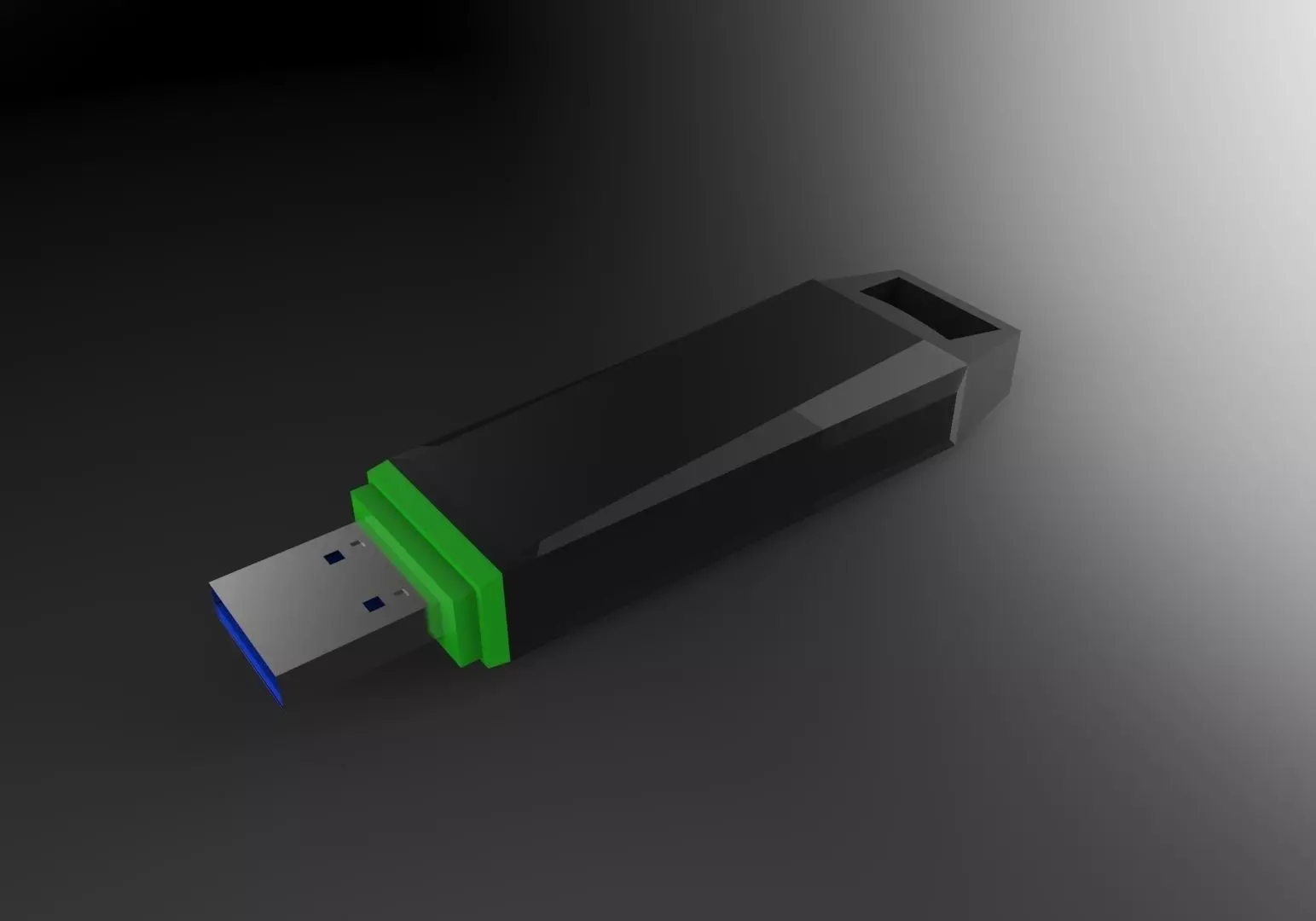 USB Pen Drive 3D model Low-poly 3D model_0