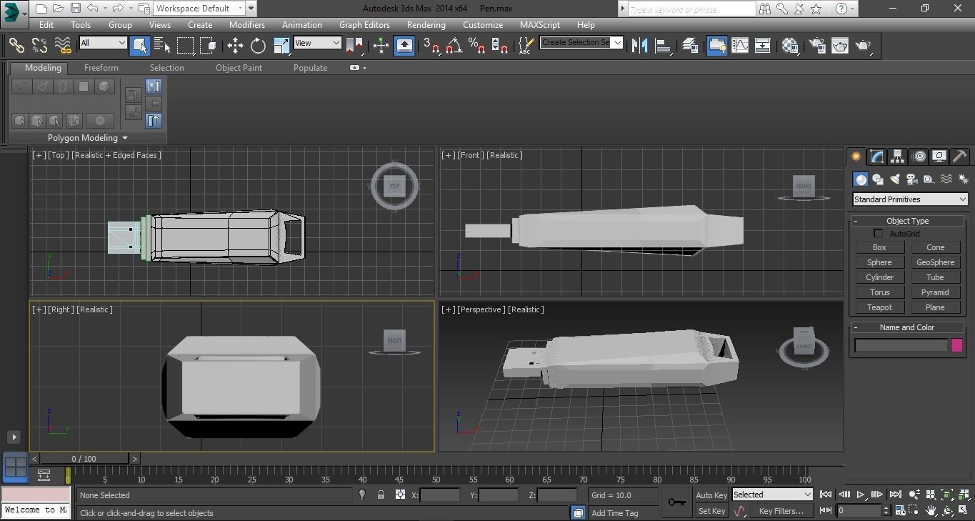 USB Pen Drive 3D model Low-poly 3D model_2