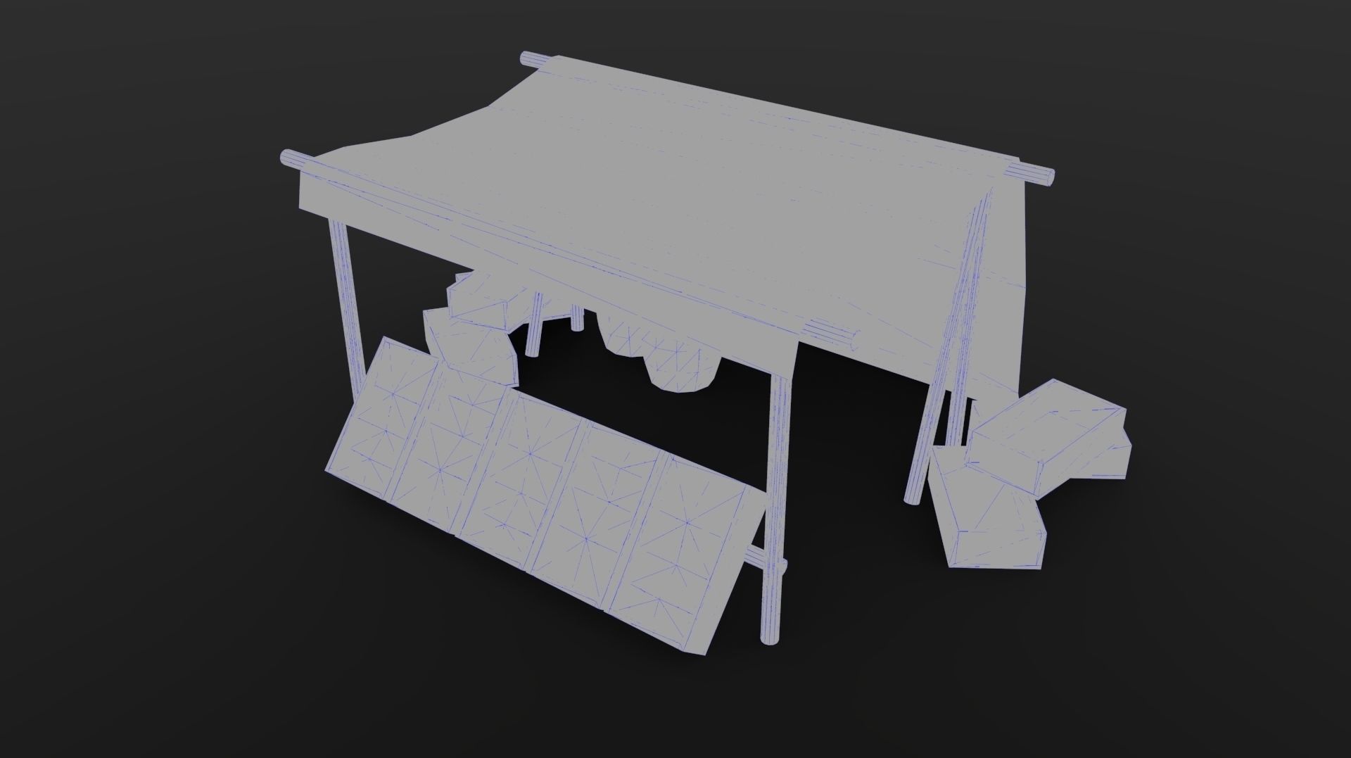 Market Stall Set Low-poly 3D model_3