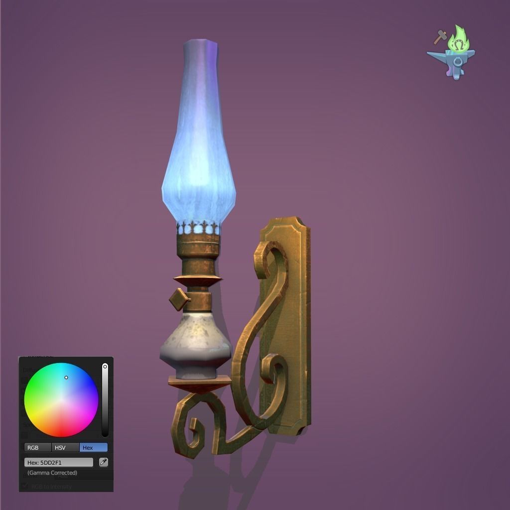 Victorian Sconce Low-poly 3D model_2
