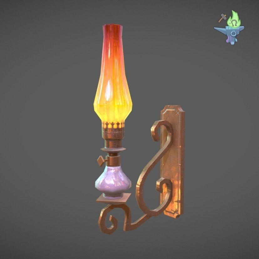 Victorian Sconce Low-poly 3D model_4