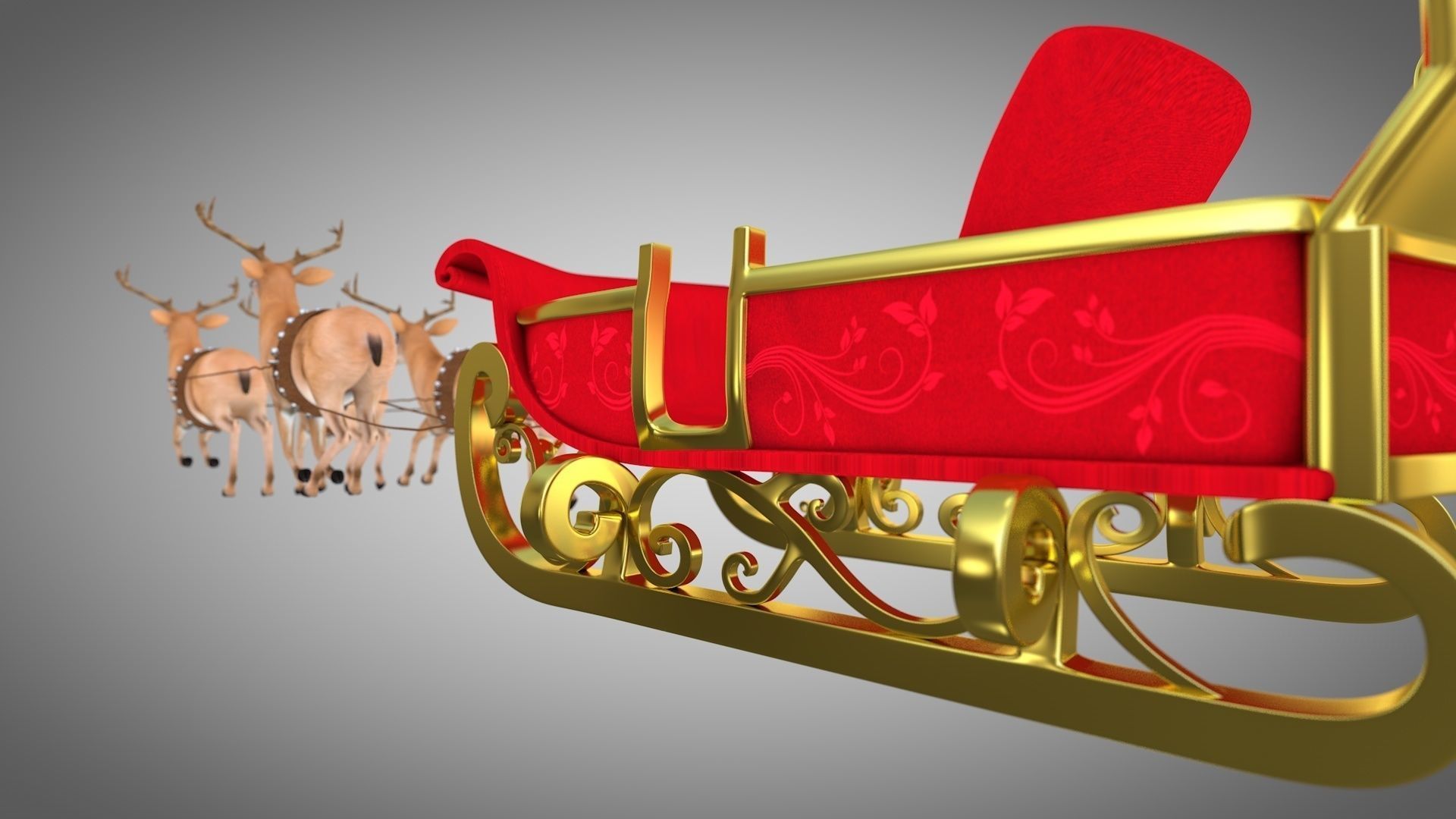 Claus deer 3d Rigged and Animated Low-poly 3D model_3