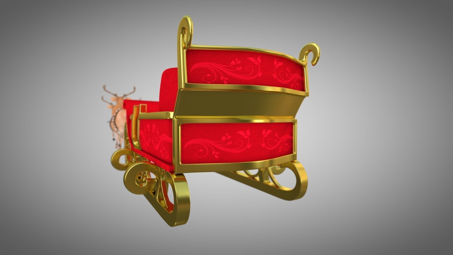 Claus deer 3d Rigged and Animated Low-poly 3D model_4