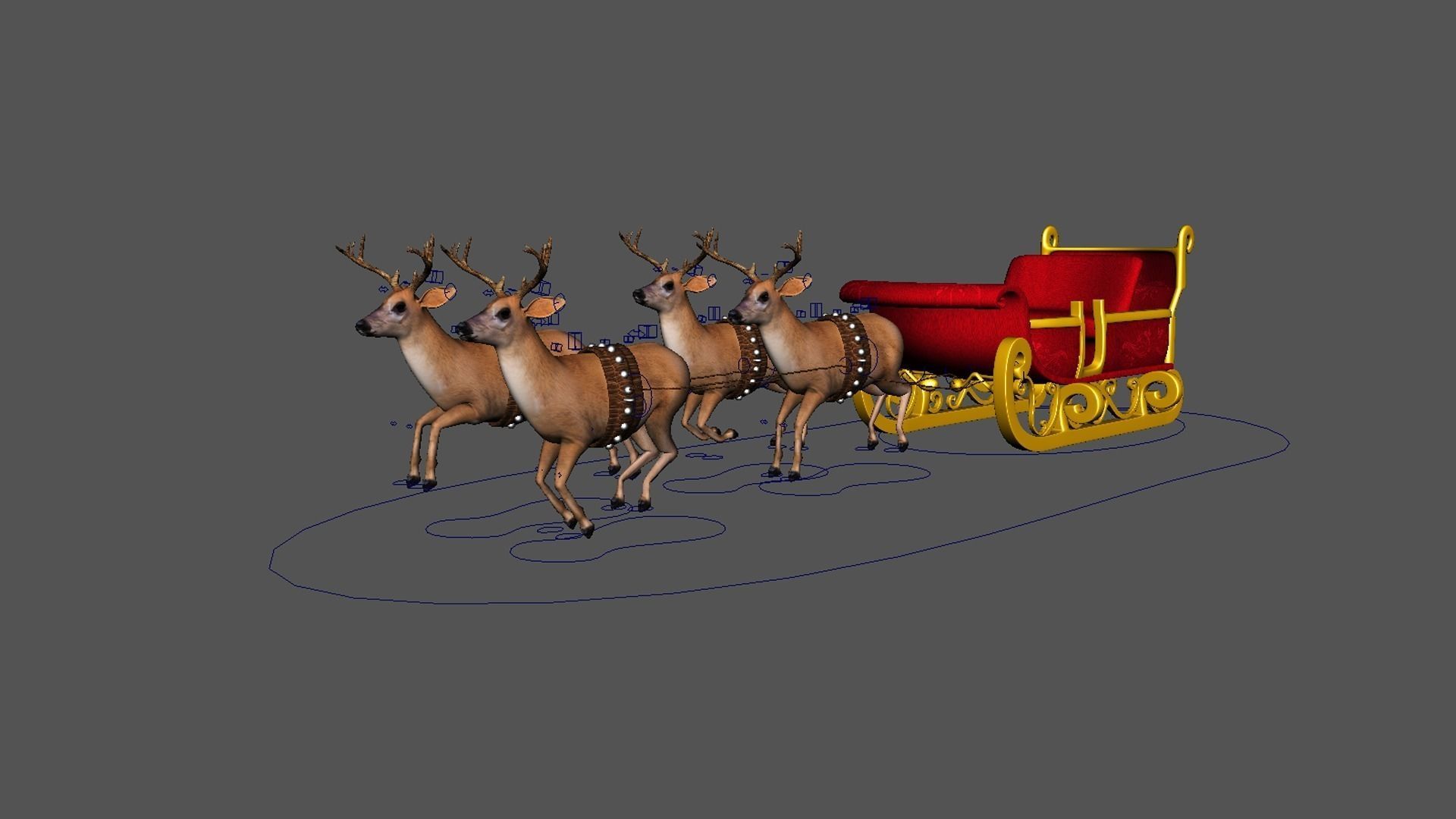 Claus deer 3d Rigged and Animated Low-poly 3D model_6