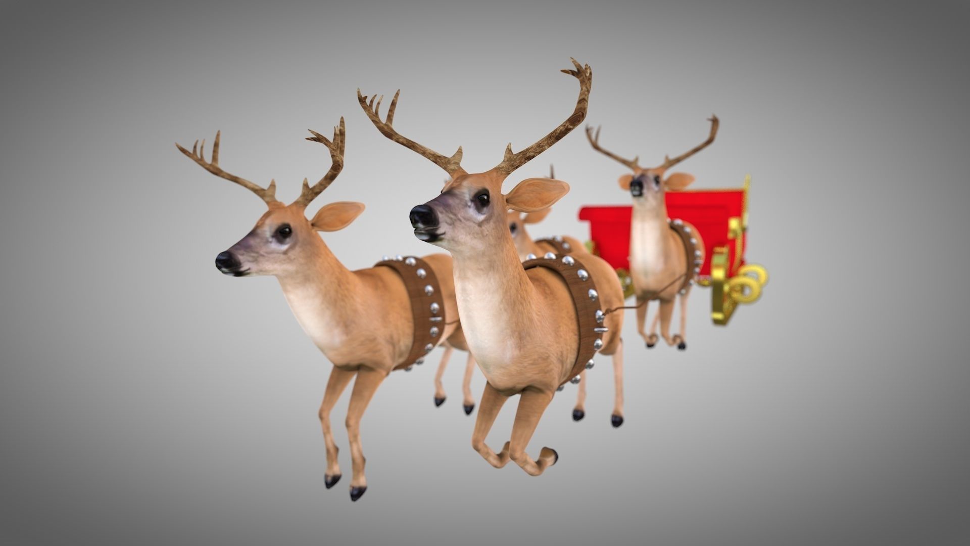 Claus deer 3d Rigged and Animated Low-poly 3D model_2