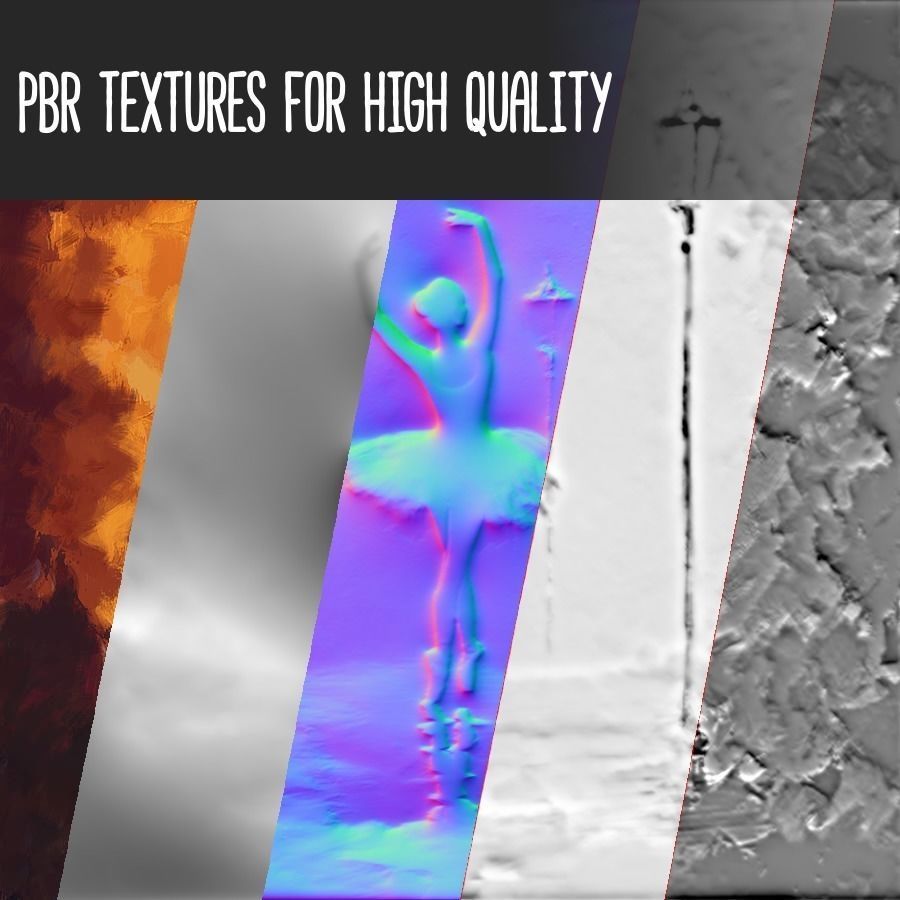 Collection of Paintings part 1 - 7 Assets Low-poly 3D model_2