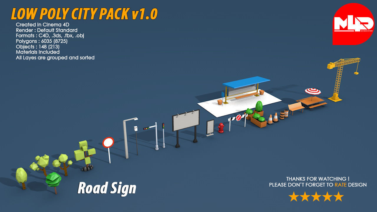 Low Poly City Pack Low-poly 3D model_8
