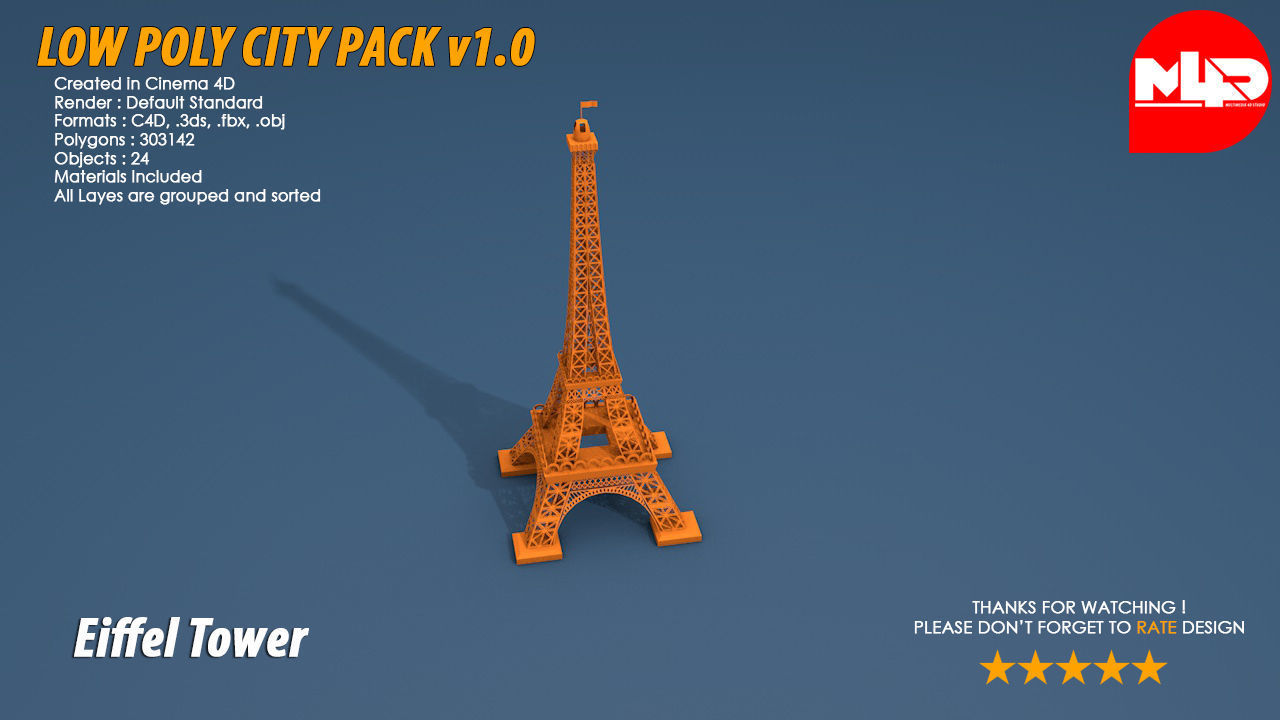Low Poly City Pack Low-poly 3D model_7