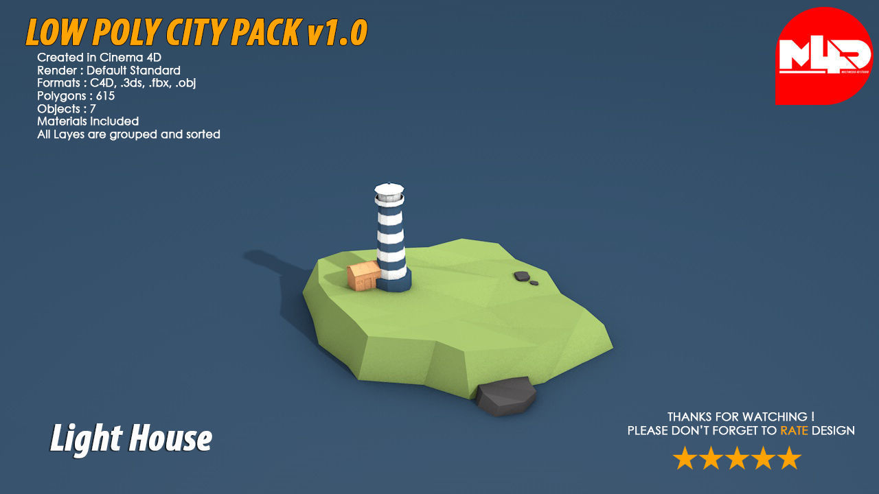 Low Poly City Pack Low-poly 3D model_12