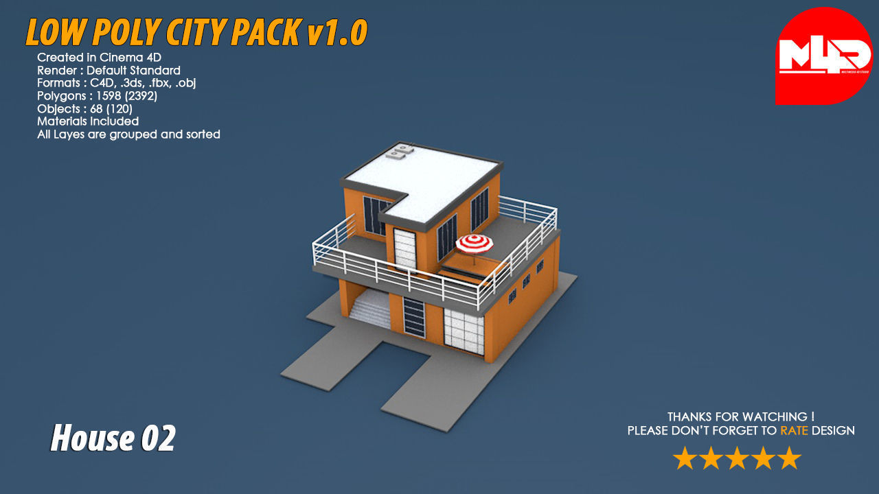 Low Poly City Pack Low-poly 3D model_23