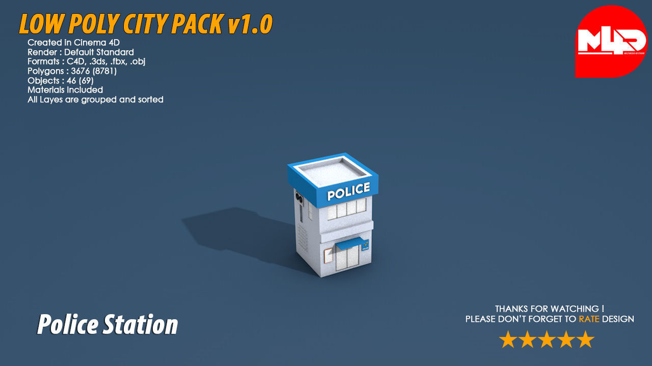 Low Poly City Pack Low-poly 3D model_21
