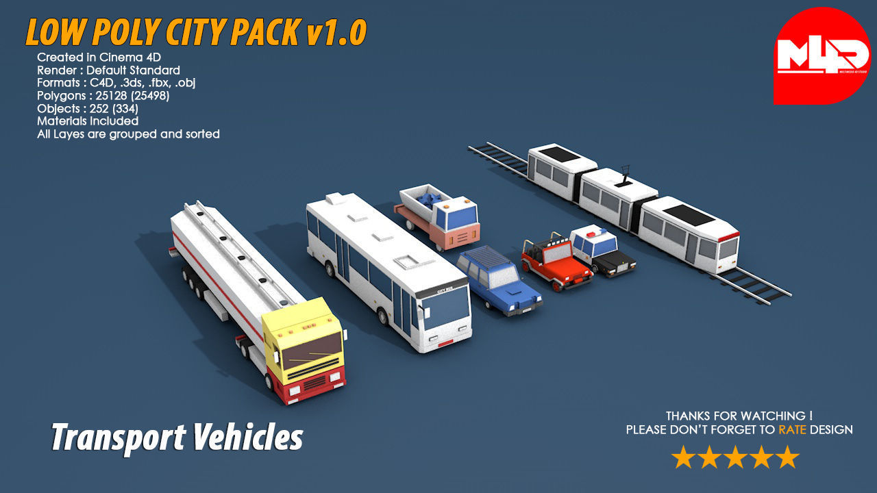 Low Poly City Pack Low-poly 3D model_3