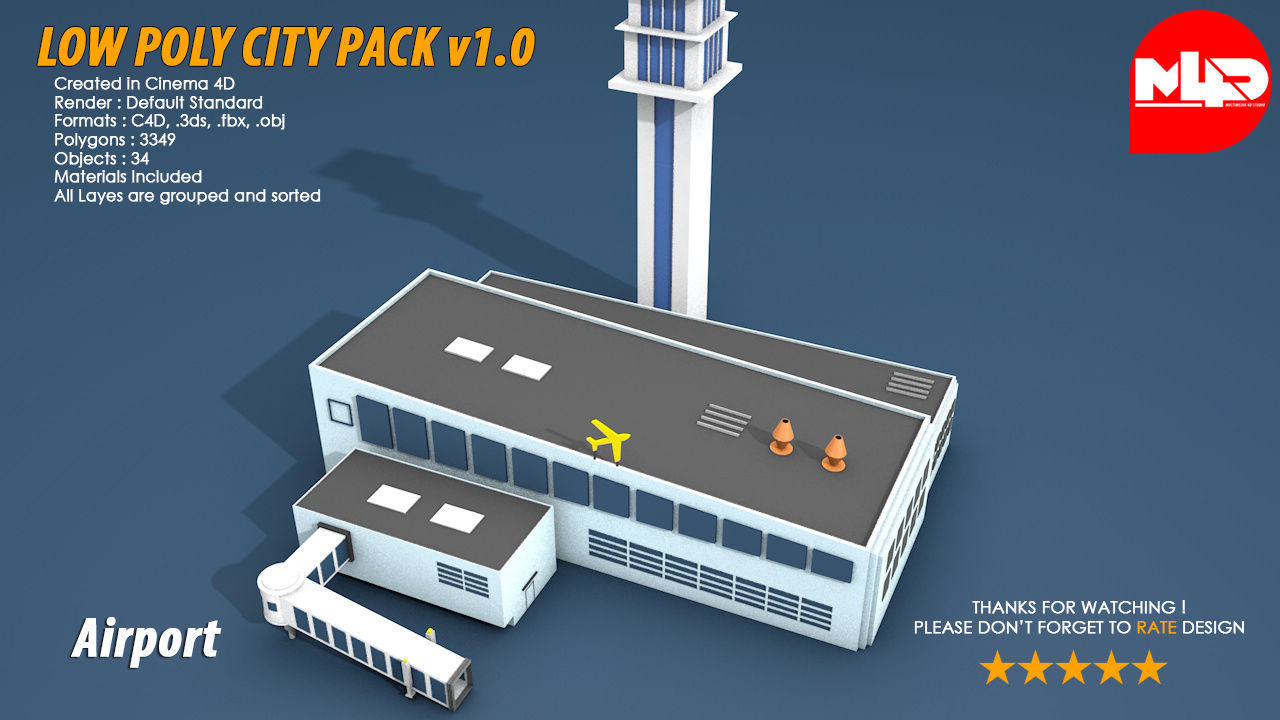 Low Poly City Pack Low-poly 3D model_9