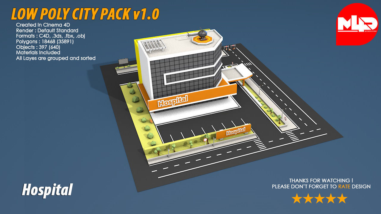 Low Poly City Pack Low-poly 3D model_1