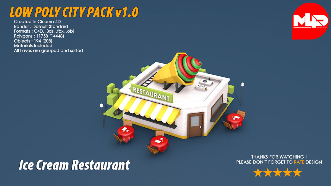 Low Poly City Pack Low-poly 3D model_17
