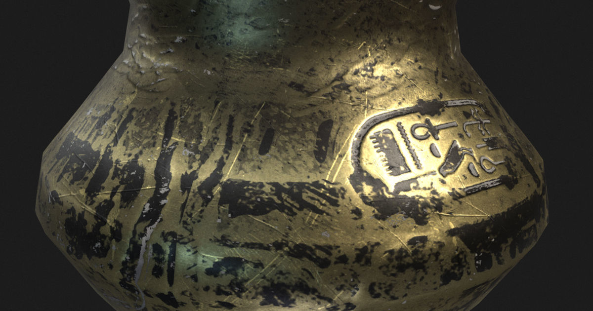 Jar Thutmose Low-poly 3D model_11