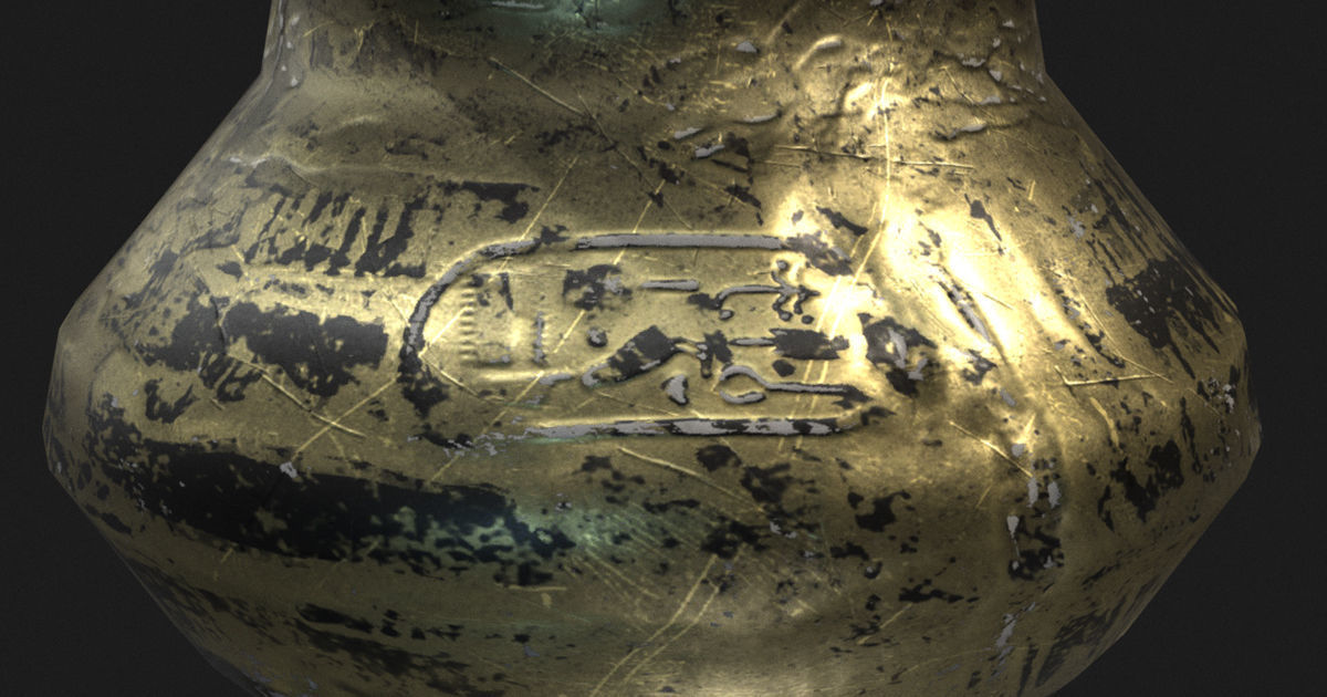 Jar Thutmose Low-poly 3D model_9