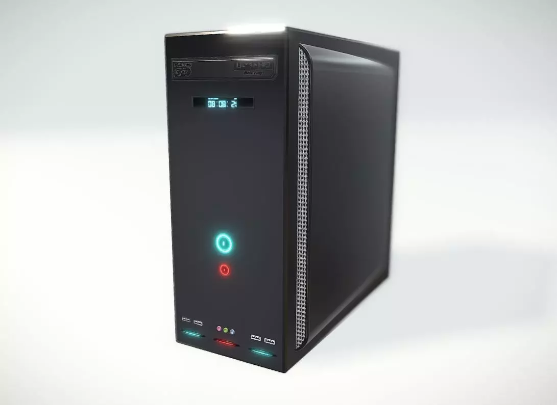 High Detailed Desktop PC Case - Personal Computer 3D model_0