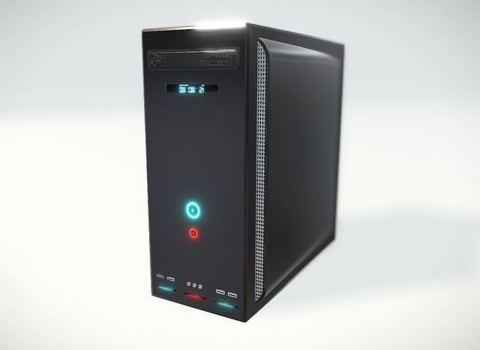 High Detailed Desktop PC Case - Personal Computer 3D model