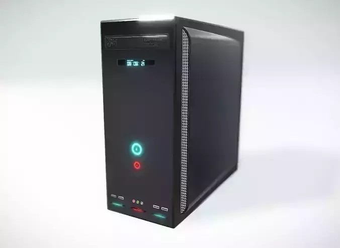 High Detailed Desktop PC Case - Personal Computer 3D model