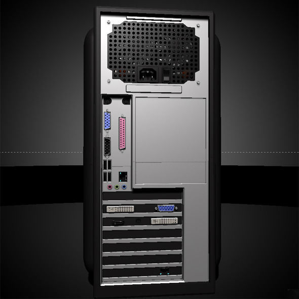 High Detailed Desktop PC Case - Personal Computer 3D model_6
