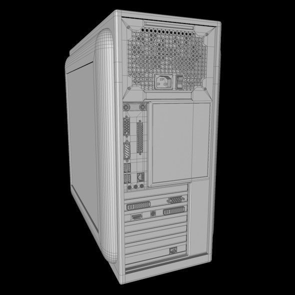 High Detailed Desktop PC Case - Personal Computer 3D model_10