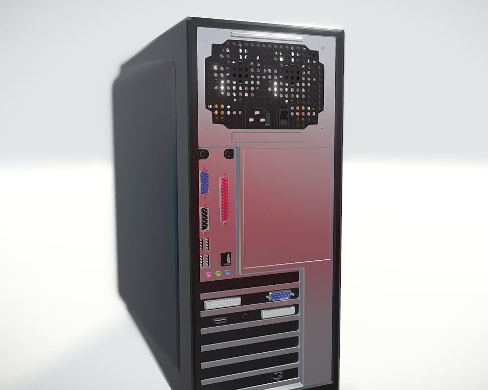 High Detailed Desktop PC Case - Personal Computer 3D model_4