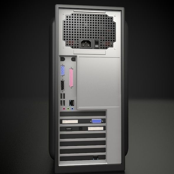 High Detailed Desktop PC Case - Personal Computer 3D model_7