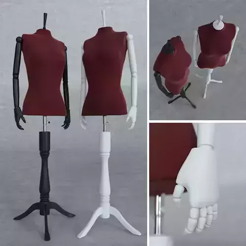 Dummy mannequin with different clothes 3D model