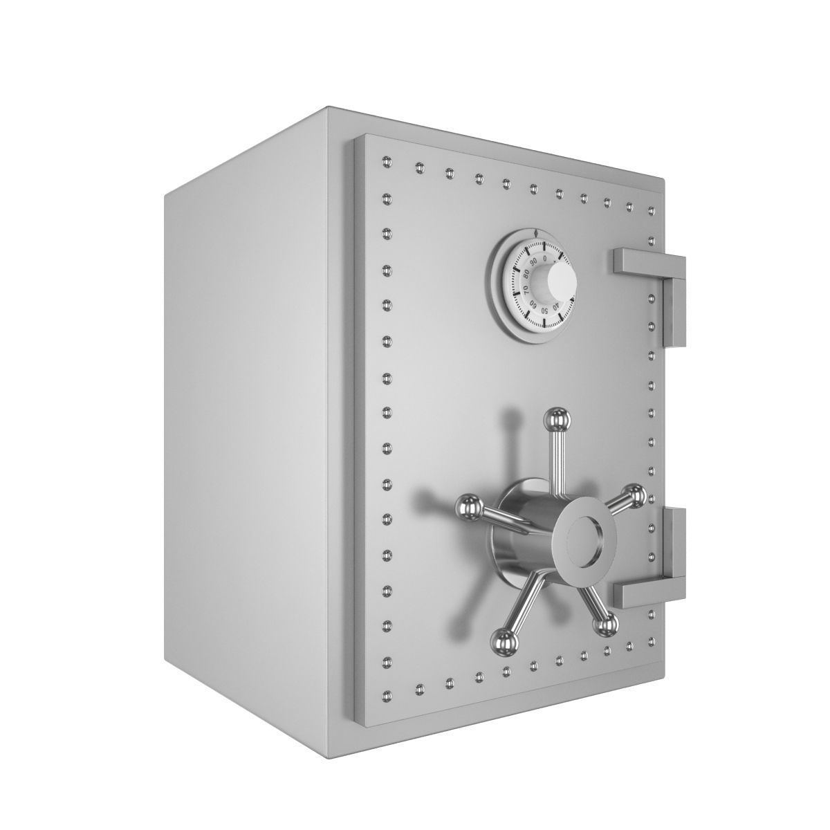 Steel Bank Safe 3D model_1