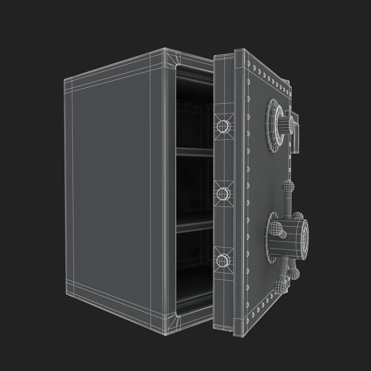 Steel Bank Safe 3D model_19