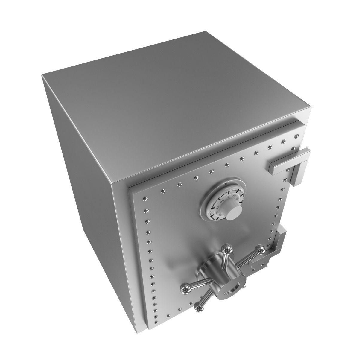 Steel Bank Safe 3D model_12