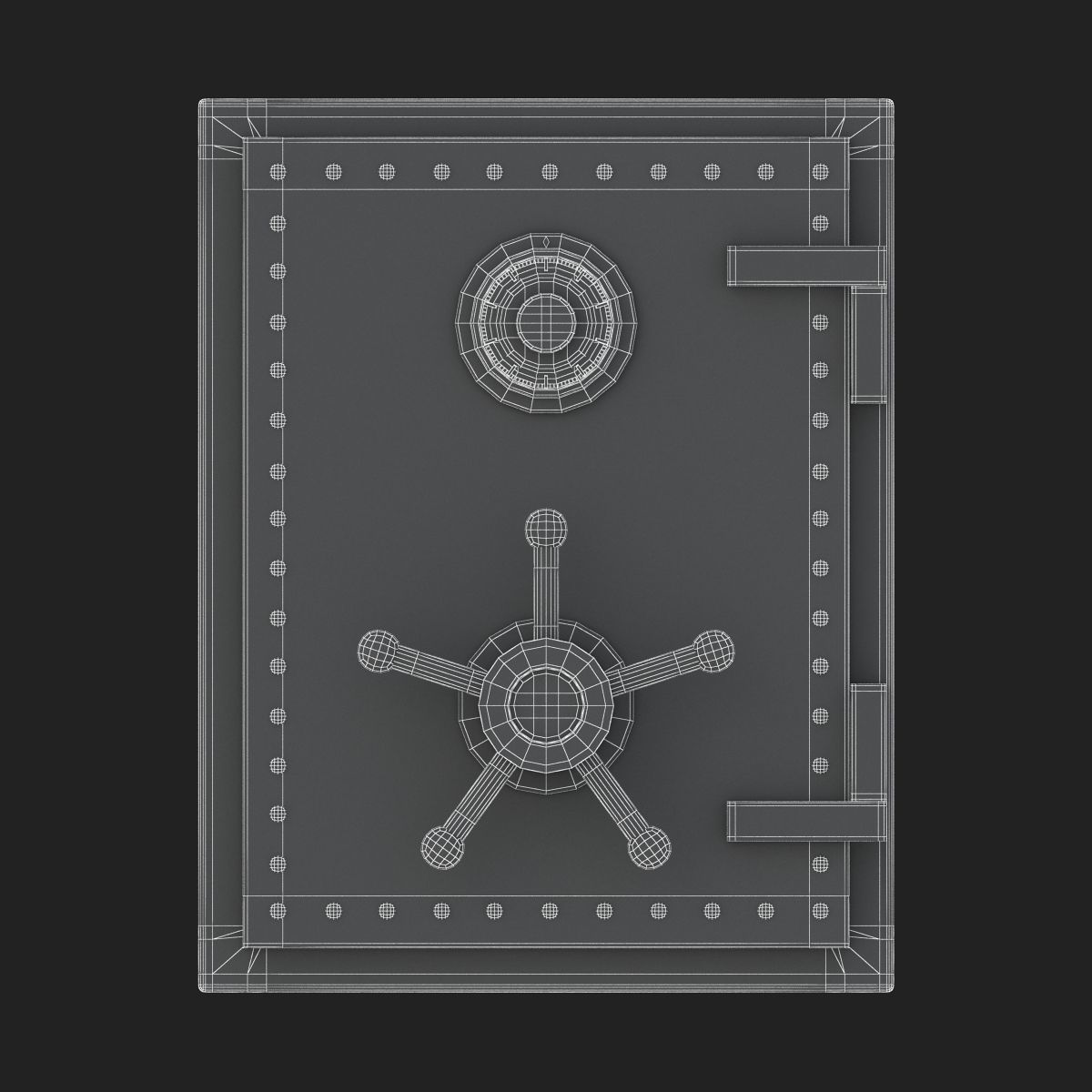 Steel Bank Safe 3D model_13