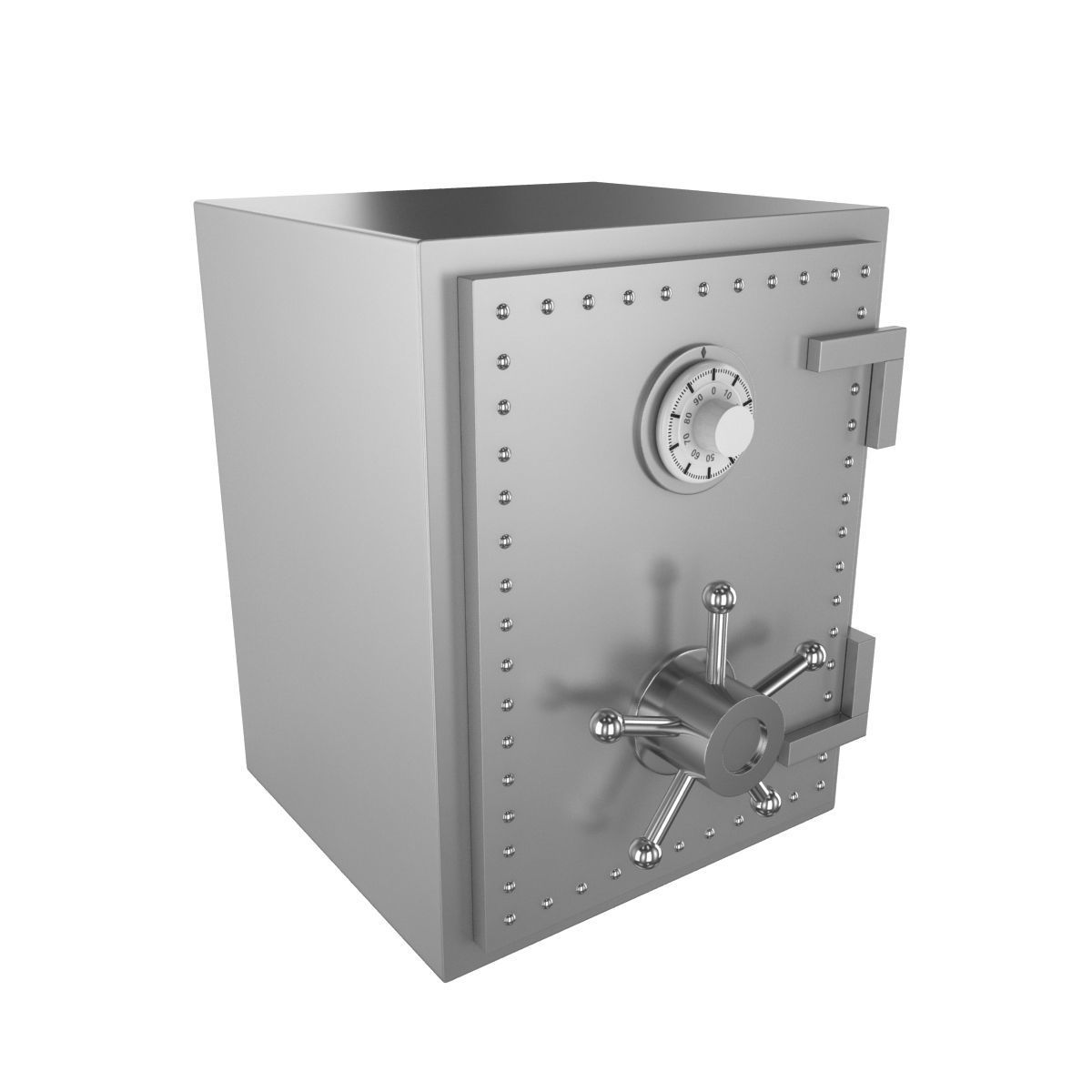 Steel Bank Safe 3D model_8