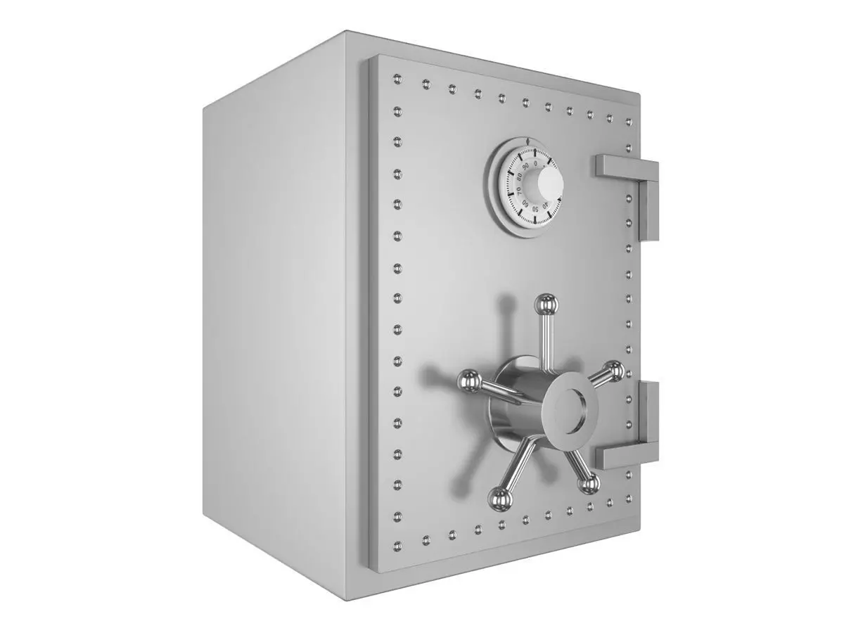 Steel Bank Safe 3D model_0