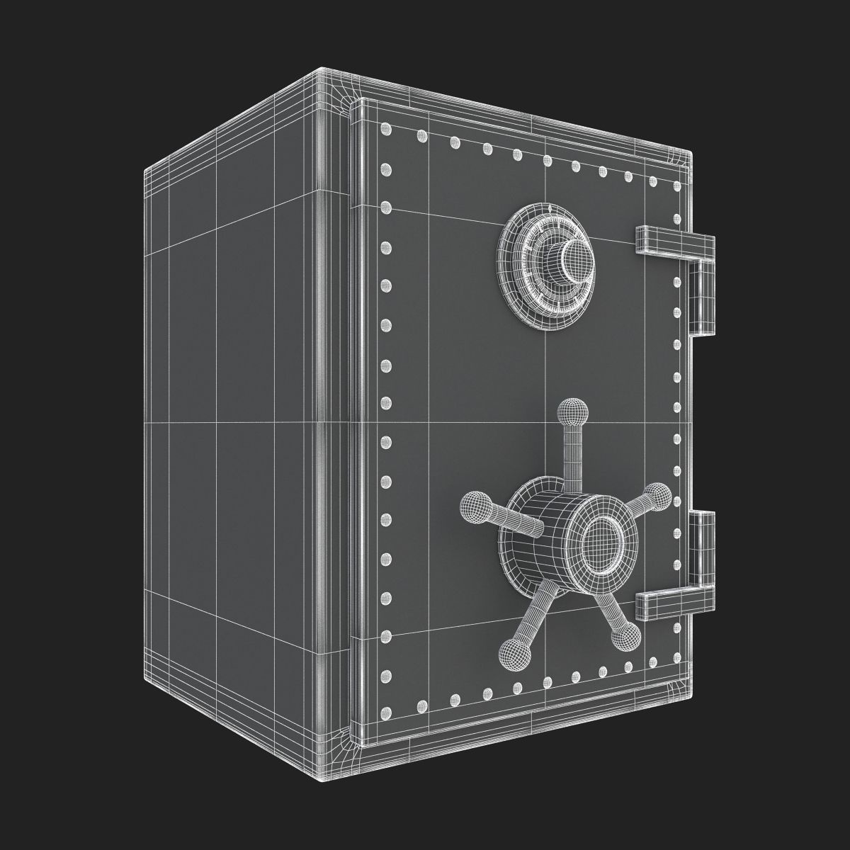 Steel Bank Safe 3D model_16