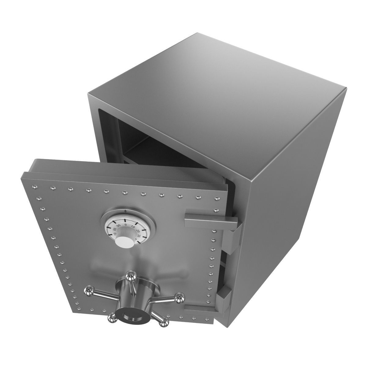 Steel Bank Safe 3D model_2