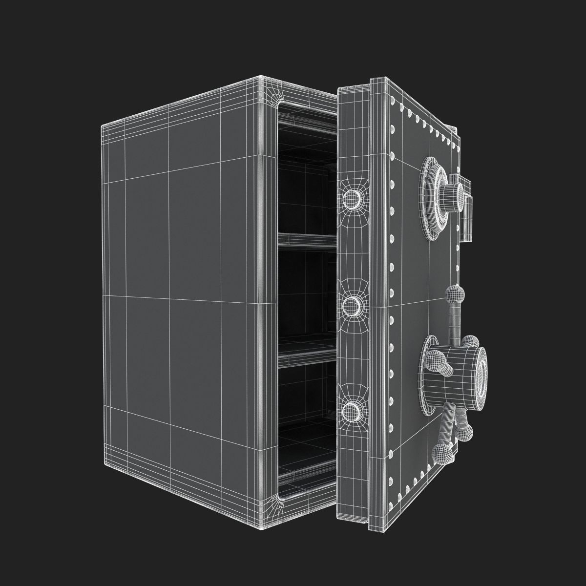 Steel Bank Safe 3D model_20