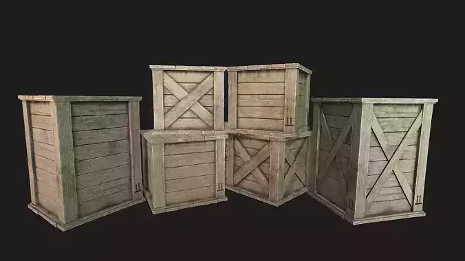 Wooden Crates PBR 01