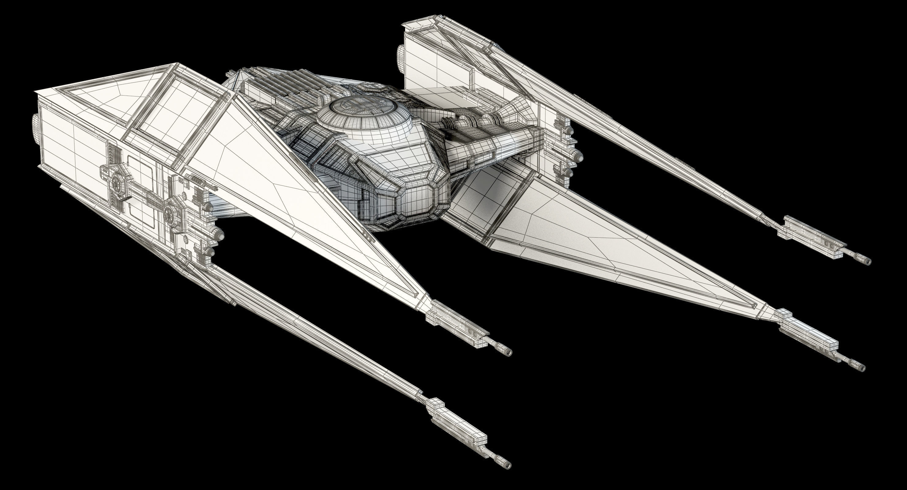Star Wars Kylo Ren TIE silencer 3D model_19