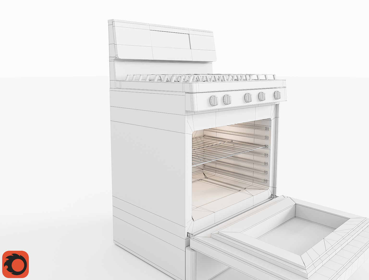 Modern Smart Stove Free low-poly 3D model_13