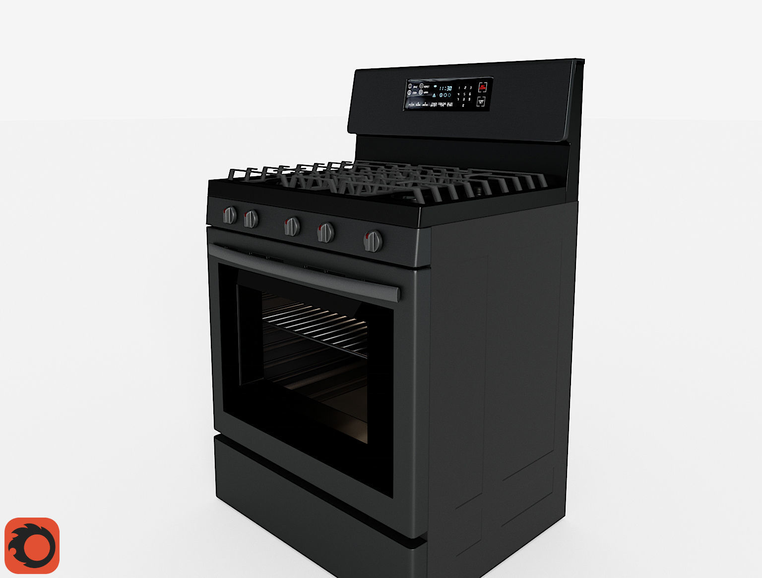 Modern Smart Stove Free low-poly 3D model_4