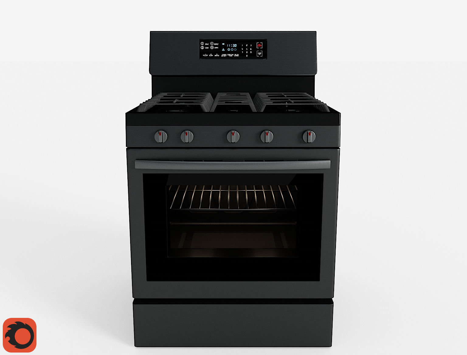 Modern Smart Stove Free low-poly 3D model_3