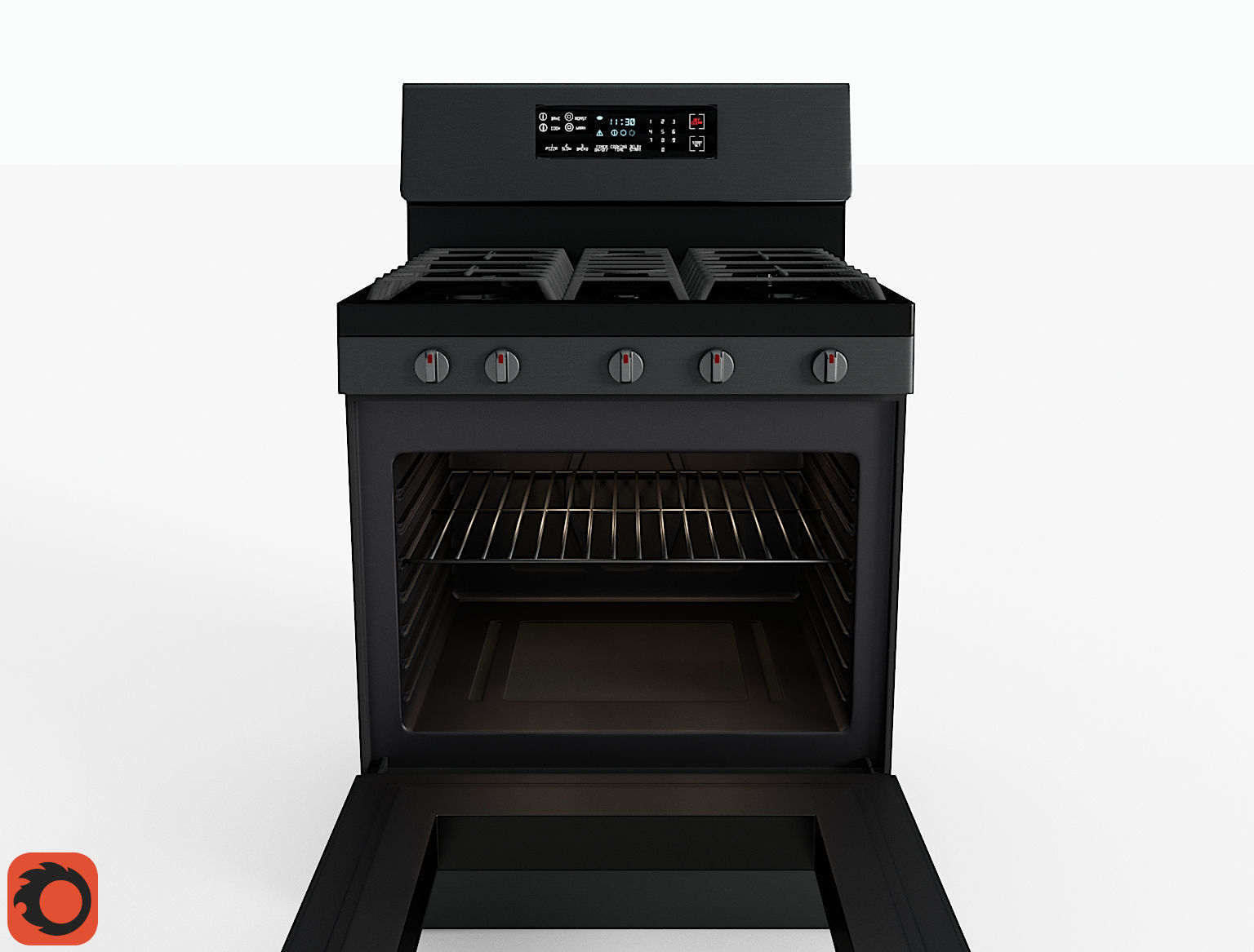 Modern Smart Stove Free low-poly 3D model_2