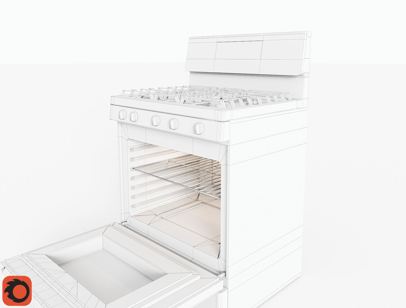Modern Smart Stove Free low-poly 3D model_12