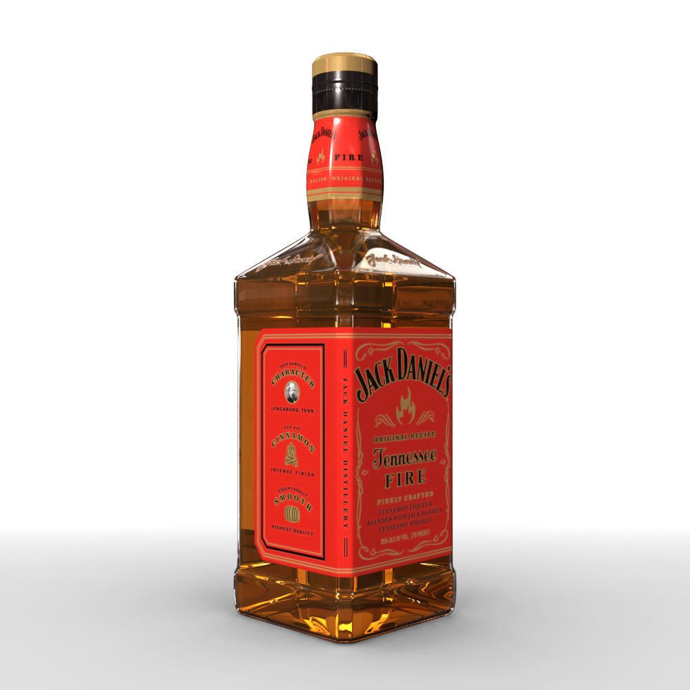 Jack Daniels Fire 70cl Bottle 3D model_2
