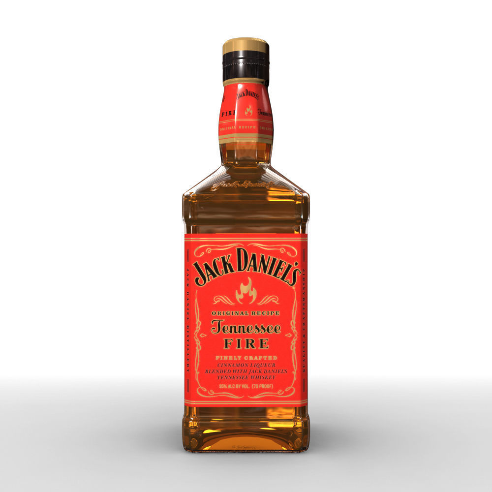 Jack Daniels Fire 70cl Bottle 3D model_1
